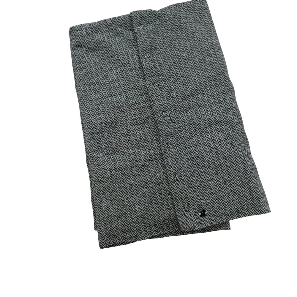 Lululemon Vinyasa Deep Coal Gray Snap Closure Herringbone Scarf